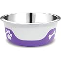 Dog Bowls Thermocool Insulated Stainless Steel, Non Slip, No Spill Insulated Dog Bowl, Keeps Food Warm &amp; Water Cold for Dogs and Cats, Light Purple 16oz 425 ML,Small