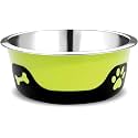 Dog Bowls Thermocool Insulated Stainless Steel, Non Slip, No Spill Insulated Dog Bowl, Keeps Food Warm &amp; Water Cold for Dogs and Cats, Green 16oz 425 ML,Small