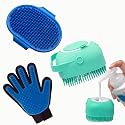 PET Dog & Cat Hair Bath Brush (Combo of 3) Grooming Accessories | Soft Silicon Brush | Rubber Gloves | Cleaning Hand Brush (Color May Vary)(Pack of 3)