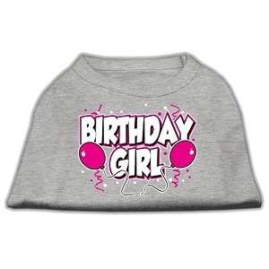 pet dog amp cat shirt screen printed 34birthday girl34 gray 2xl 20-25 lbs