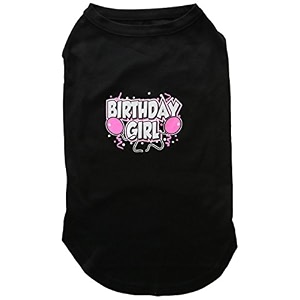 pet dog amp cat shirt screen printed 34birthday girl34 black 2xl 20-25 lbs