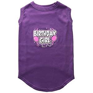 pet dog amp cat shirt screen printed 34birthday girl34 purple 2xl 20-25 lbs