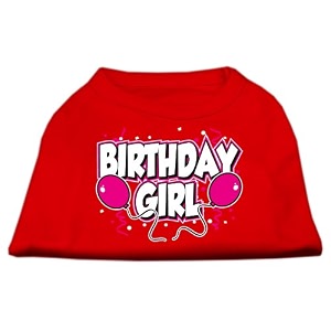 pet dog amp cat shirt screen printed 34birthday girl34 red 2xl 20-25 lbs
