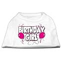 Pet Dog &amp; Cat Shirt Screen Printed, "Birthday Girl" White 2XL (20-25 lbs.)