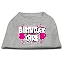 Pet Dog &amp; Cat Shirt Screen Printed, "Birthday Girl" Gray 2XL (20-25 lbs.)