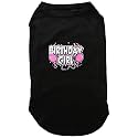 Pet Dog &amp; Cat Shirt Screen Printed, "Birthday Girl" Black 2XL (20-25 lbs.)