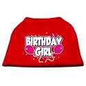 Pet Dog &amp; Cat Shirt Screen Printed, "Birthday Girl" Red 2XL (20-25 lbs.)