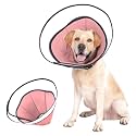 Pet Dog Cone Collar to Stop Licking, Soft Comfy Cones for Large Medium Small Dogs After Surgery, Cone of Shame for Dogs Head Neck Elizabethan Collar-Pink-L
