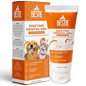 pet enzyme dental gel for dogs amp cats  fragrance free  advanced oral care for teeth cleaning amp fresh breath  helps reduce plaque amp tartar  no brushing required