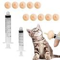 Pet Feeding Syringe Set, 10 Pcs Silicone Feeding Nursing Nipple ＆ 2Pcs Feeding Syringes, Pet Feeding Tools for Kittens Puppies Newborn Animals