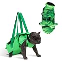 Pet Grooming Bag for Small Dogs &amp; Cats – Restraint 13-18 lbs for Nail Trimming, Claw Care, Anti-Scratching &amp; Vet Exams, 22" L x 11" W (Green, Large)