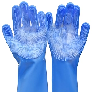 pet grooming gloves dog bathing gloves with high-density teeth heat resistant silicone cat washing shampoo gloves bathing and massaging for dogs and cats