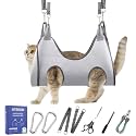 Pet Grooming Hammock Harness for Cats &amp; Small Dogs (XXS), Dog Nail Trimming Sling with Clippers, Scissors &amp; Nail File, Hanging Holder for Easy Grooming &amp; Nail Care