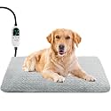Pet Heating Pad for Cats Dogs, Heated Dog Bed Indoor Dog Heating Pad with Chew Resistant Steel Cord, 12 Level Timer and Temperature Heated Pet Bed Electric Warming Blanket (28''x18'')