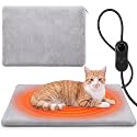 Pet Heating Pad with Timer, 2 Washable Covers for Cats and Small Dogs
