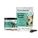 Pet Honesty Dog Dental Care Virtual Bundle – Mint Dental Powder 60 Servings + Fresh Sticks Oral Hygiene Chews 16 ct