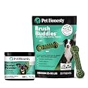 Pet Honesty Dog Dental Care Virtual Bundle – Breath Freshener Dental Powder for Large Dogs (60 Servings) + Brush Buddies Dental Sticks for Medium Dogs (15 Ct) – Teeth Cleaning, Plaque & Breath Support