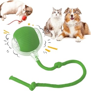 pet intelligent rolling interactive cat toys activity rolling ball for dogs motion activated automatic moving electric cat toy ball rechargeable for large small dogs green