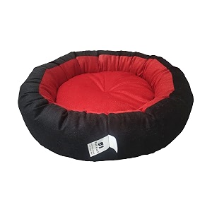 dog cat pet bed ultra soft export quality polyester velvet dual color reversible round shape red black pet bed xxx-large