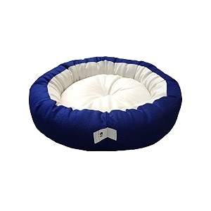 dog cat pet bed ultra soft export quality polyester velvet dual color reversible round shape blue cream pet bed xx-large
