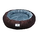 Dog Cat Pet Bed Ultra Soft Export Quality Polyester Velvet Dual Color Reversible Round Shape Grey Brown Pet Bed XXX-Large