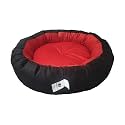 Dog Cat Pet Bed Ultra Soft Export Quality Polyester Velvet Dual Color Reversible Round Shape Red Black Pet Bed XXX-Large