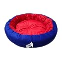 Dog Cat Pet Bed Ultra Soft Export Quality Polyester Velvet Dual Color Reversible Round Shape Red Blue Pet Bed X-Large
