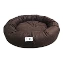 Dog Cat Pet Bed Ultra Soft Export Quality Polyester Velvet Dual Color Reversible Round Shape Brown Pet Bed X-Large