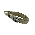 Tactical Military Dog Collar, Made with Premium Reinforced Nylon, Durable and Soft, has Control Handle and Buckle Safety and Convenience, Adjustable (XL, Military Green, 46 cm, 4 cm)