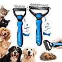 Pet Pro Tool Grooming Dog Deshedding Undercoat Rake Dual-Sided Comb