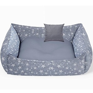 pet royale large dog bed  reversible dog bed for big dogs  plus extra removable 100 cotton washable covers for large sized dogs grey star