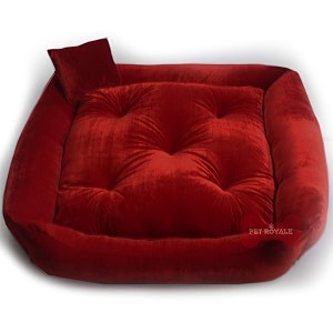 pet royale extra large dog bed  reversible dog bed for extra large dogs  plus extra removable 100 cotton washable covers for extra large sized dogs red maroon