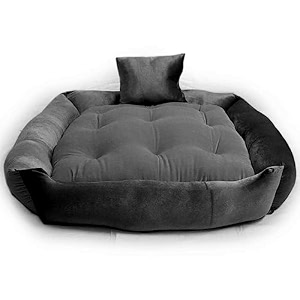 pet royale extra large dog bed  reversible dog bed for extra large dogs  plus removable 100 cotton washable covers grey