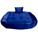 Pet Royale Large Dog Bed | Reversible Dog Bed for Big Dogs | Plus Extra Removable 100% Cotton Washable Covers (for Large Sized Dogs, Super Blue)