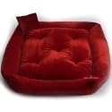 Pet Royale Medium Size Dog Bed | Reversible Dog Bed for Medium Sized Dogs | Plus Extra Removable 100% Cotton Washable Covers (for Medium Sized Dogs, Red Maroon)