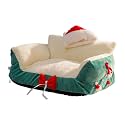 Cat Sofa Bed Christmas Lounge with Santa Hat