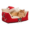 Pet Sofa Christmas Lounge with Santa Hat