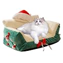 Cat Couch Bed Christmas Lounge with Santa Hat