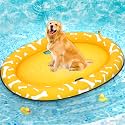 Pet Soft Dog Float Raft - Inflatable Dog Swimming Float for Summer (Bone Yellow)