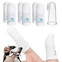 Pet Toothbrush for Small to Large Dogs Cats,Soft High Grade Finger Toothbrush,Teeth Oral Cleaning,Dental Care, 1 Set for Two Fingers White (6)