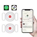 Dog Tracker, Pet Tracker for Dogs, Bluetooth Dog Tracking Tag Works with Apple Find My &amp; Android Find Hub, IP67 Waterproof Anti-Lost Locator (White 1 Pack)