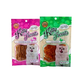 cataholic cat treats combo  tuna amp chicken  chicken jerky slices  high-protein natural snacks for cats amp kittens  crunchy amp soft reward treats  30g  30g