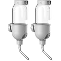 Pet Water Bottle for Cage Crate 26oz Non-Drip Water Dispenser for Small Animal Rabbit Bunny Guinea Pig Chinchilla Ferret Squirrel Hedgehog (Gray, 26oz) (Pack of 2)
