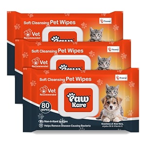 pet wipes for dogs amp cats  240 count  80 x pack of 3  vet recommended grooming wipes alcohol-free wet wipes for cats amp dogspets dry bathing paw cleaning aloe vera jojoba oil vitamin e