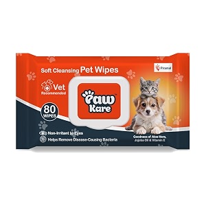 pet wipes for dogs amp cats  80 count  pack of 1  vet recommended grooming wipes  alcohol-free wet wipes for cats amp dogs  pets dry bathing paw cleaning  aloe vera jojoba oil vitamin e