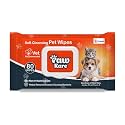 Pet Wipes for Dogs &amp; Cats | 80 Count | Pack of 1 | Vet Recommended Grooming Wipes | Alcohol-Free Wet Wipes for Cats &amp; Dogs | Pets Dry Bathing, Paw Cleaning | Aloe Vera, Jojoba Oil, Vitamin E