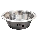 Pet World Pet Bowl with Anti Skid Ring &amp; Paw Print Design | Durable Food &amp; Water Bowl for Dogs &amp; Cats | Non-Slip Base | Easy to Clean | Ideal for Daily Feeding 725ml (Pack of 2)