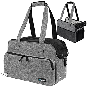 petami small dog purse carrier airline approved soft sided tote gray