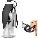 PETANGEL Dog Water Bottle for Outdoor Walking | Pet Water Dispenser Feeder Container Portable with Drinking Cup Bowl Outdoor Hiking, Travel for Puppy, Dogs, Cats (Black, 580 ml)…