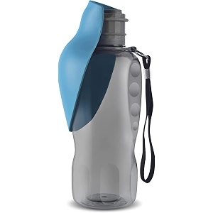 petangel portable dog water bottle 800ml leak-proof dispenser for walking hiking traveling - bpa-free blue 800ml